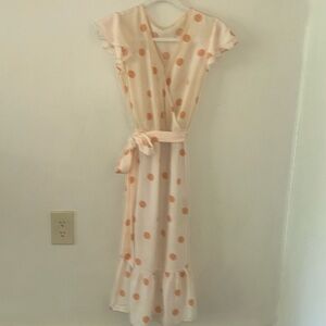 LC Lauren Conrad Cream Maxi Sundress with Flutter Sleeves